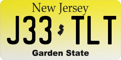 NJ license plate J33TLT