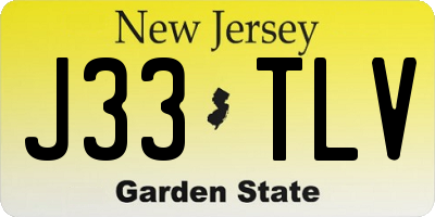 NJ license plate J33TLV