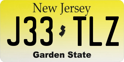 NJ license plate J33TLZ