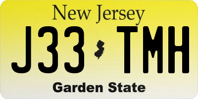NJ license plate J33TMH