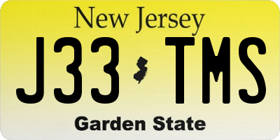 NJ license plate J33TMS