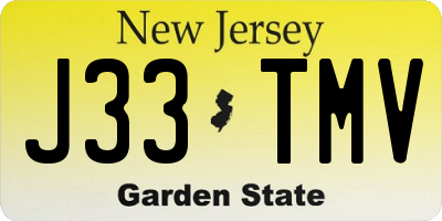 NJ license plate J33TMV