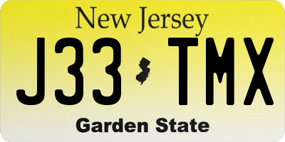 NJ license plate J33TMX