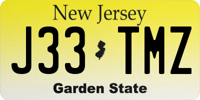 NJ license plate J33TMZ