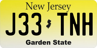 NJ license plate J33TNH