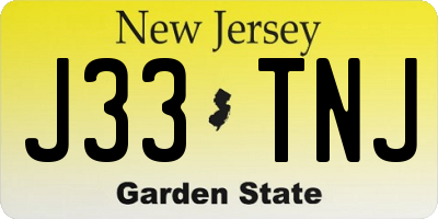 NJ license plate J33TNJ