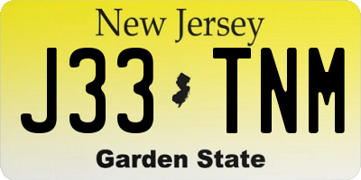 NJ license plate J33TNM