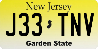 NJ license plate J33TNV