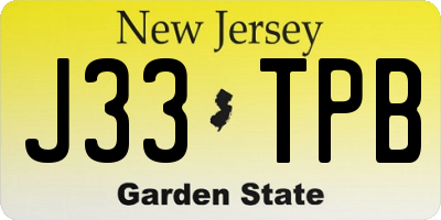 NJ license plate J33TPB