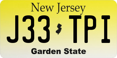 NJ license plate J33TPI