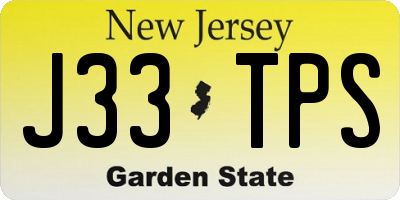 NJ license plate J33TPS