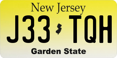 NJ license plate J33TQH