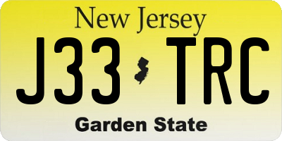 NJ license plate J33TRC