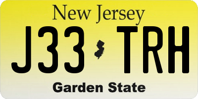 NJ license plate J33TRH