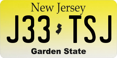 NJ license plate J33TSJ