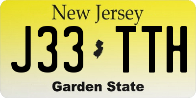NJ license plate J33TTH