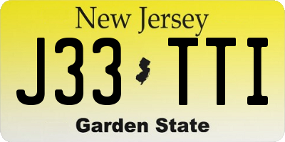 NJ license plate J33TTI