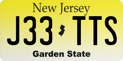 NJ license plate J33TTS