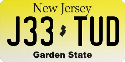 NJ license plate J33TUD