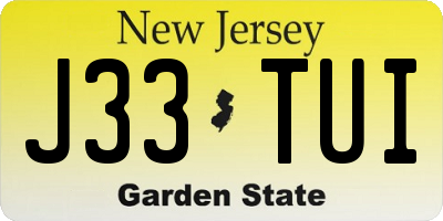 NJ license plate J33TUI