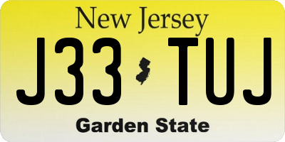 NJ license plate J33TUJ