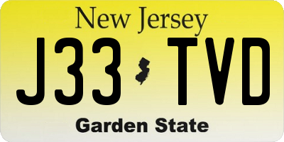 NJ license plate J33TVD