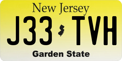 NJ license plate J33TVH