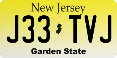 NJ license plate J33TVJ