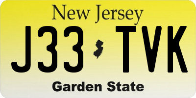 NJ license plate J33TVK