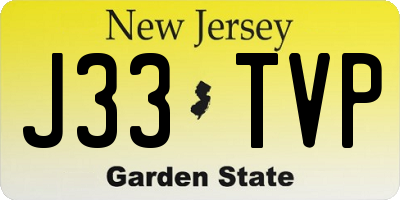 NJ license plate J33TVP