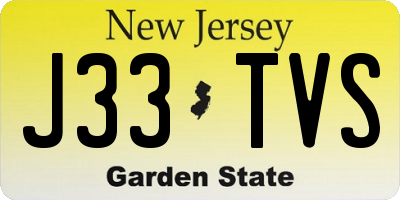 NJ license plate J33TVS