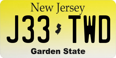 NJ license plate J33TWD