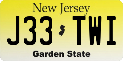 NJ license plate J33TWI