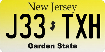 NJ license plate J33TXH