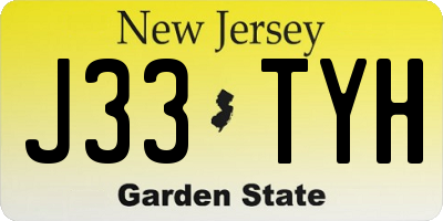 NJ license plate J33TYH