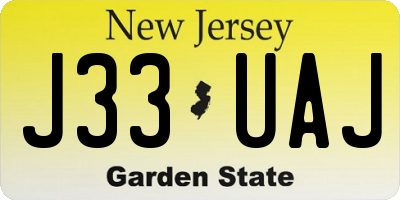 NJ license plate J33UAJ
