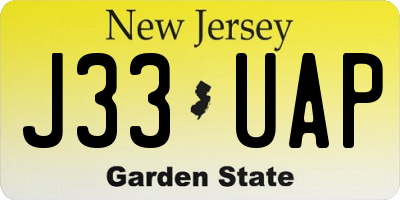 NJ license plate J33UAP