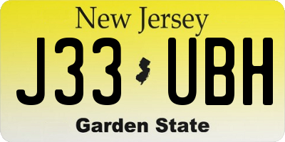 NJ license plate J33UBH