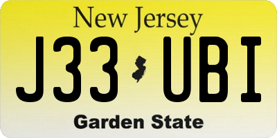 NJ license plate J33UBI