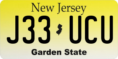 NJ license plate J33UCU