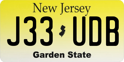 NJ license plate J33UDB