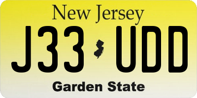 NJ license plate J33UDD