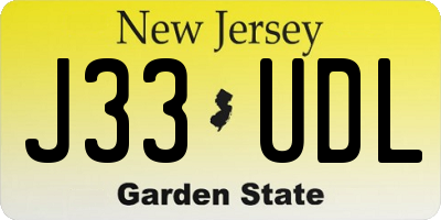 NJ license plate J33UDL