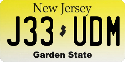 NJ license plate J33UDM