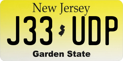 NJ license plate J33UDP