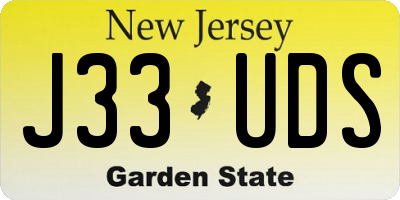NJ license plate J33UDS