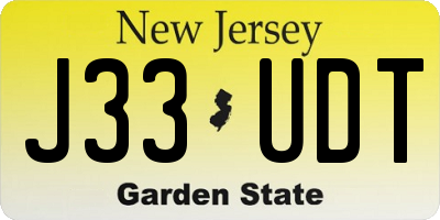 NJ license plate J33UDT
