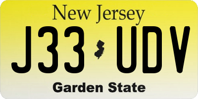 NJ license plate J33UDV