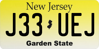 NJ license plate J33UEJ
