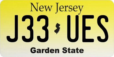 NJ license plate J33UES